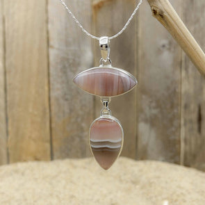 Rhodochrosite Modern Bar Pendant