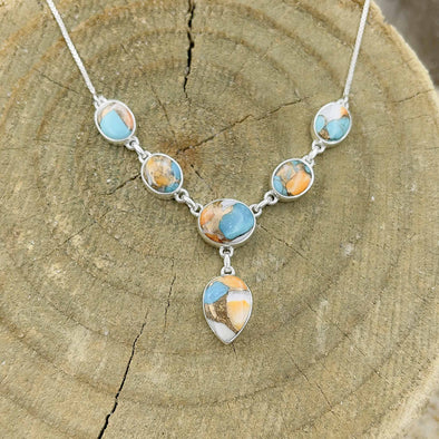 Spiny Oyster, Copper & Turquoise Necklace