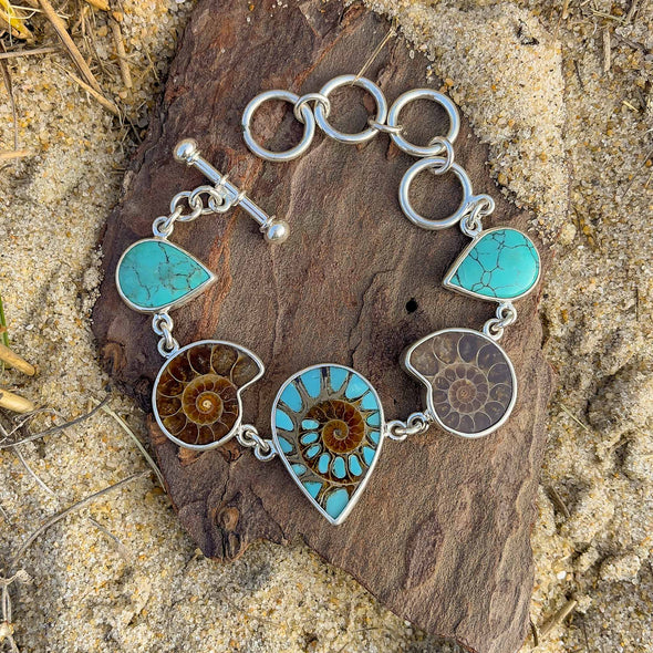 Ammonite & Turquoise Bracelet