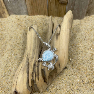 Alamea Larimar Sea Turtle Necklace