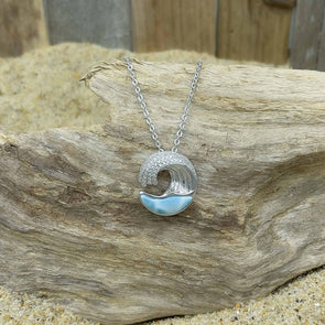 Alamea Larimar Small Wave Necklace