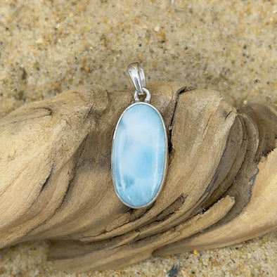 Larimar & Sterling Oval Pendant