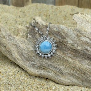 Alamea Larimar Sun Burst Necklace