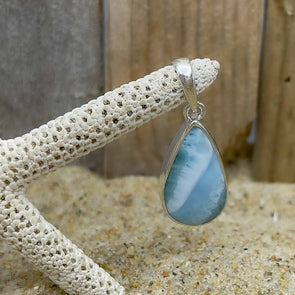 Larimar & Sterling Small Teardrop Pendant