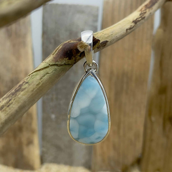 Larimar & Sterling Teardrop Pendant