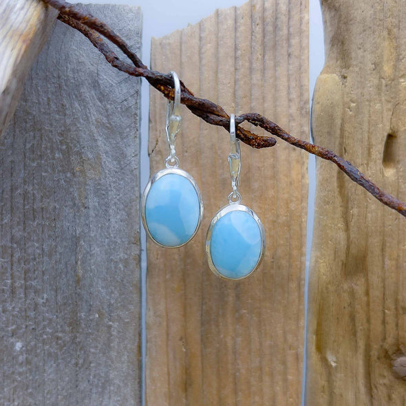 Larimar Oval Earrings