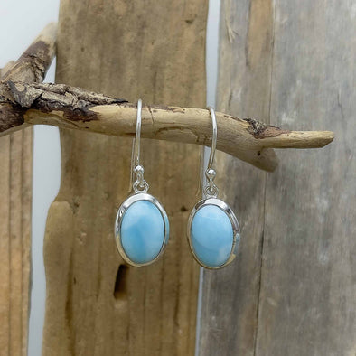 Larimar Oval Dangle Earrings