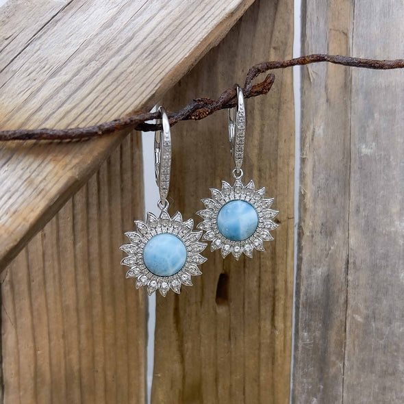 Alamea Larimar Sun Burst Earrings