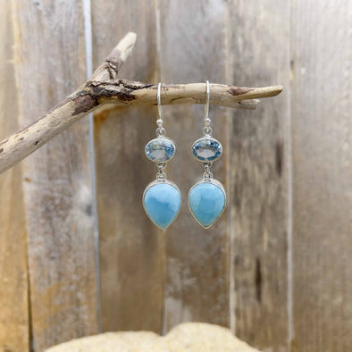 Larimar & Blue Topaz Earrings