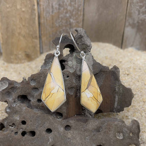 Brecciated Mookaite Elongated Diamond Earrings
