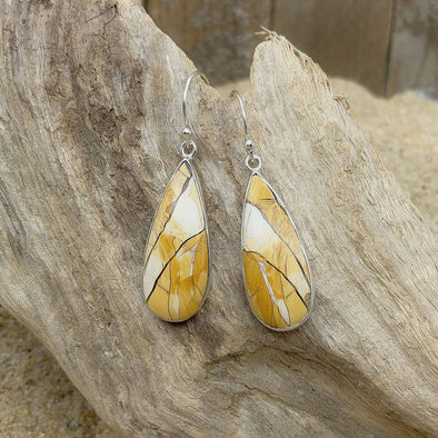 Brecciated Mookaite Teardrop Earrings