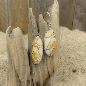 Brecciated Mookaite Oval Earrings
