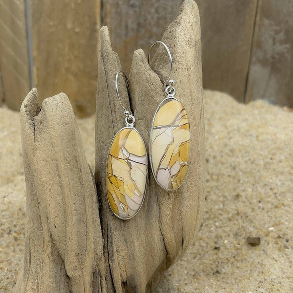 Brecciated Mookaite Oval Earrings
