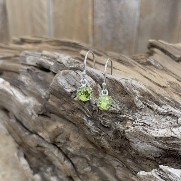 Peridot Prong Set Solitaire Earrings