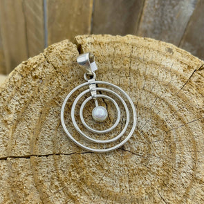 Triple Circle Pearl Pendant