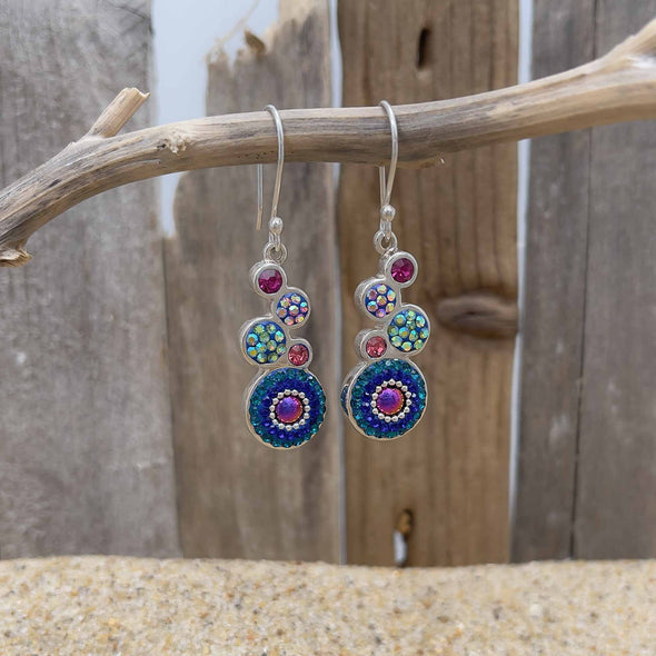 Artisan Blue Crystal Bubble Earrings