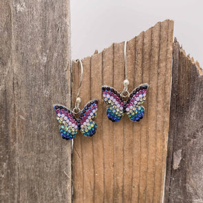 Artisan Crystal Butterfly Earrings