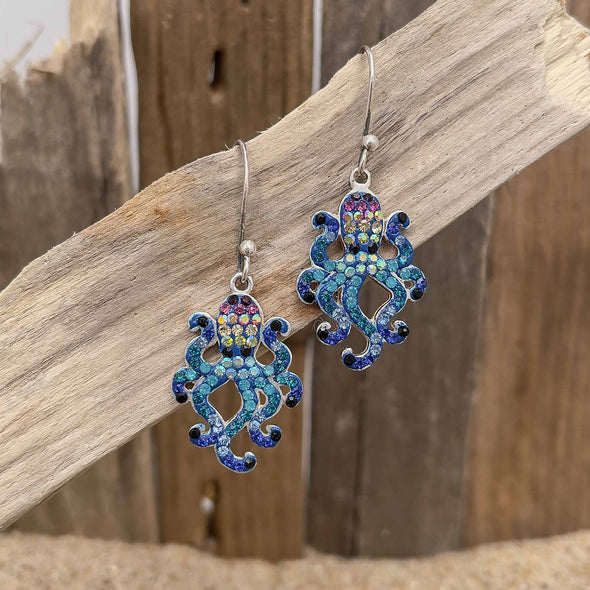 Artisan Crystal Octopus Earrings