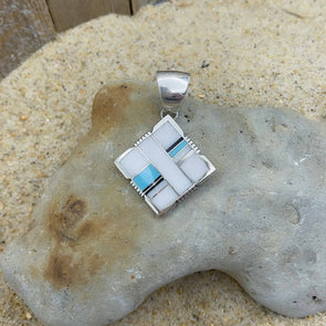 Inlaid Square Artisan Pendant