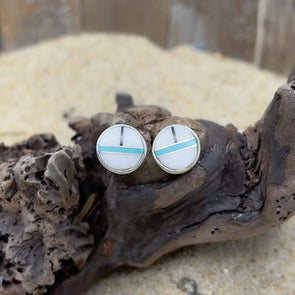 Inlaid Circle Artisan Earrings