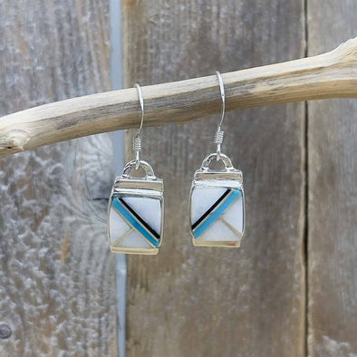 Inlaid Square Artisan Earrings