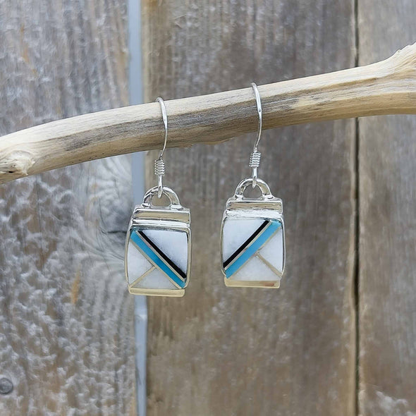 Inlaid Square Artisan Earrings