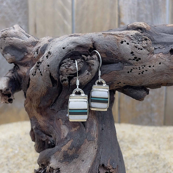 Inlaid Square Artisan Earrings