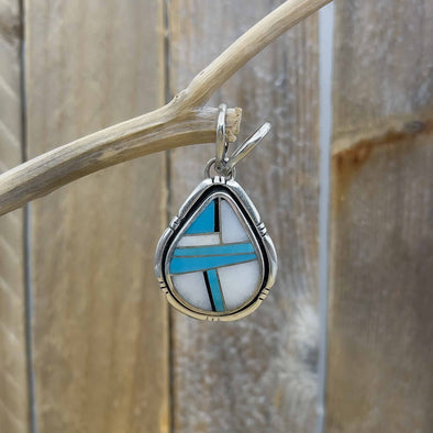 Inlaid Teardrop Artisan Pendant