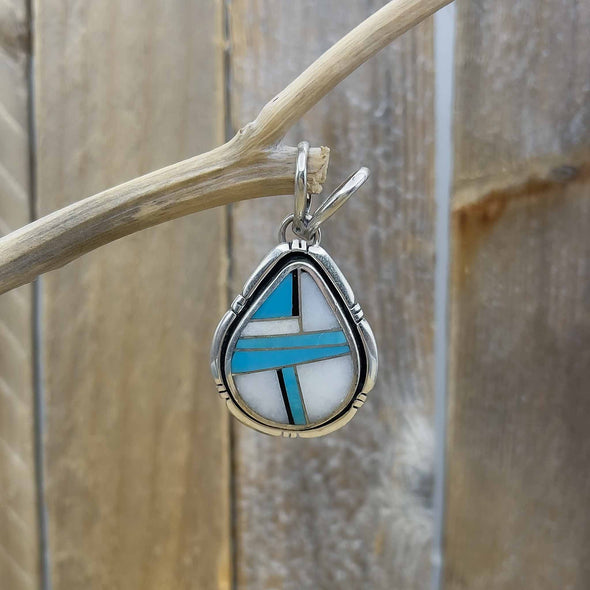 Inlaid Teardrop Artisan Pendant
