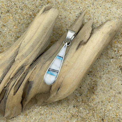 Inlaid Teardrop Artisan Pendant