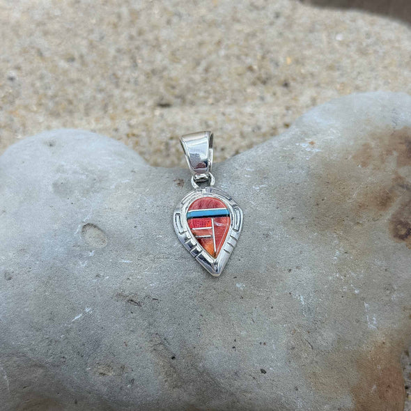 Red Spiny Oyster Reverse Teardrop Pendant