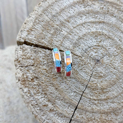 Inlaid Native American Artisan Earrings