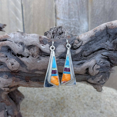 Inlaid Native American Artisan Earrings
