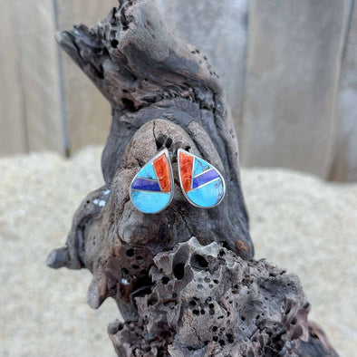 Inlaid Native American Artisan Earrings