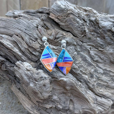 Inlaid Native American Artisan Earrings