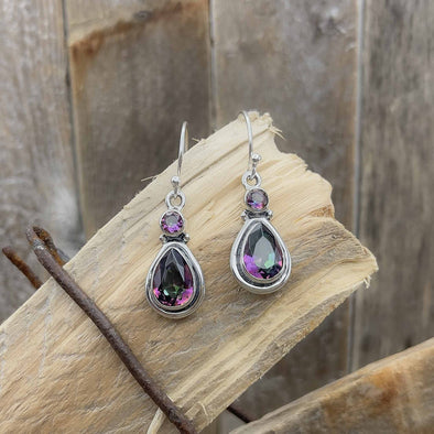 Mystic Topaz Teardrop Dangle Earrings