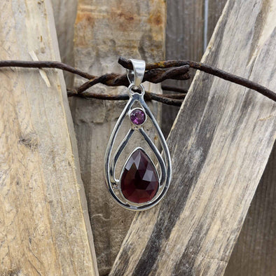 Triple Teardrop Ruby Pendant