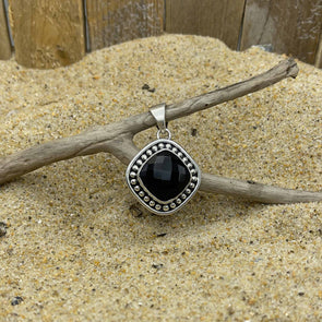 Cushion Cut Onyx On Point Pendant