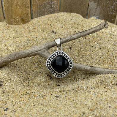 Cushion Cut Onyx On Point Pendant