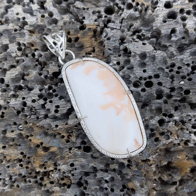 Pink Scolecite Organic Oval Pendant