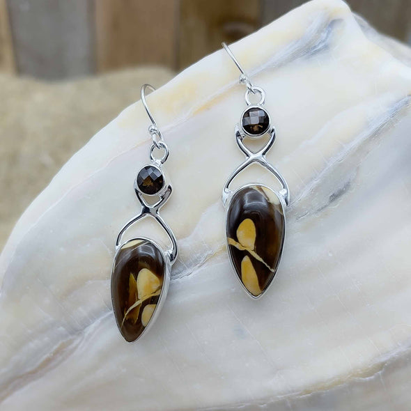 Peanut Wood Jasper Teardrop Earrings