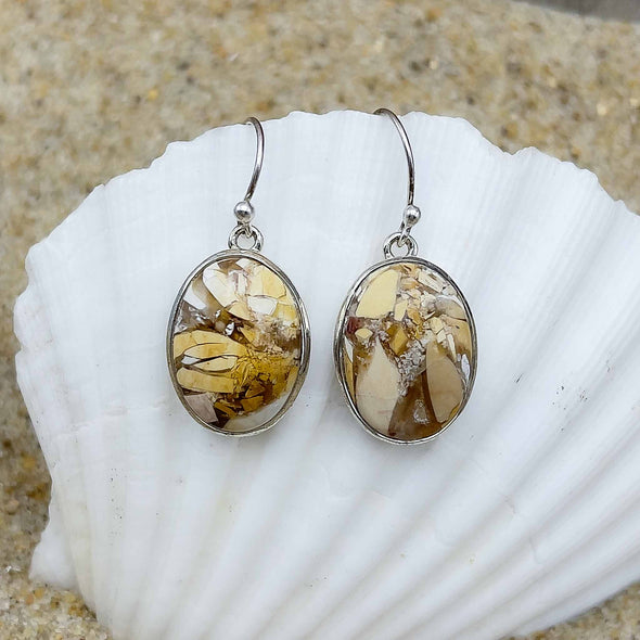 Peanut Wood Jasper Oval Earrings