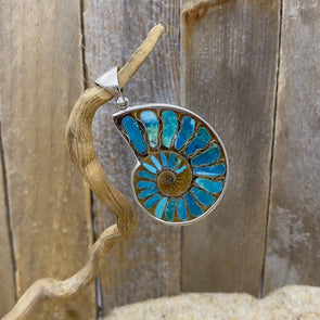 Ammonite with Peruvian Opal Pendant