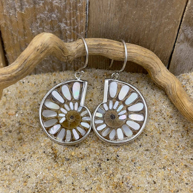 Ammonite Inlay Earrings