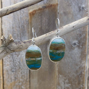 Peruvian Opal Oval Earrings