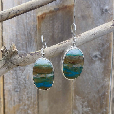 Peruvian Opal Oval Earrings