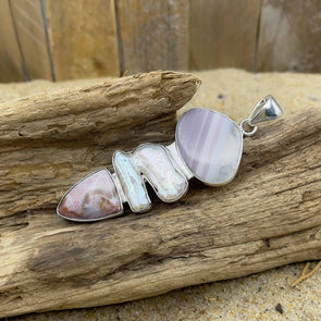 Jasper and Biwa Pearl Pendant