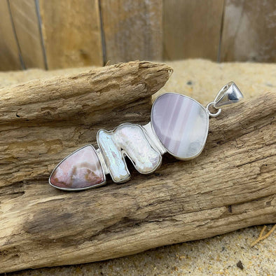 Jasper and Biwa Pearl Pendant