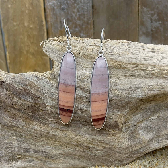 Jasper Long Oval Earrings