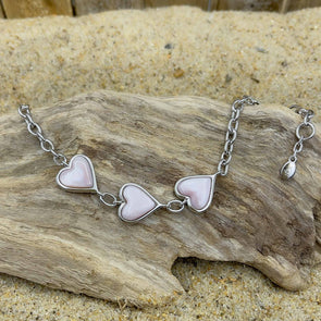 Alamea Pink Mother of Pearl Heart Bracelet